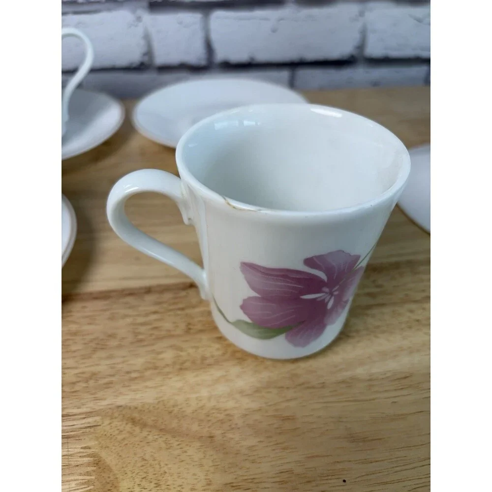 Corelle Corning PACIFICA Mugs And Saucer Set Of 4 Vintage